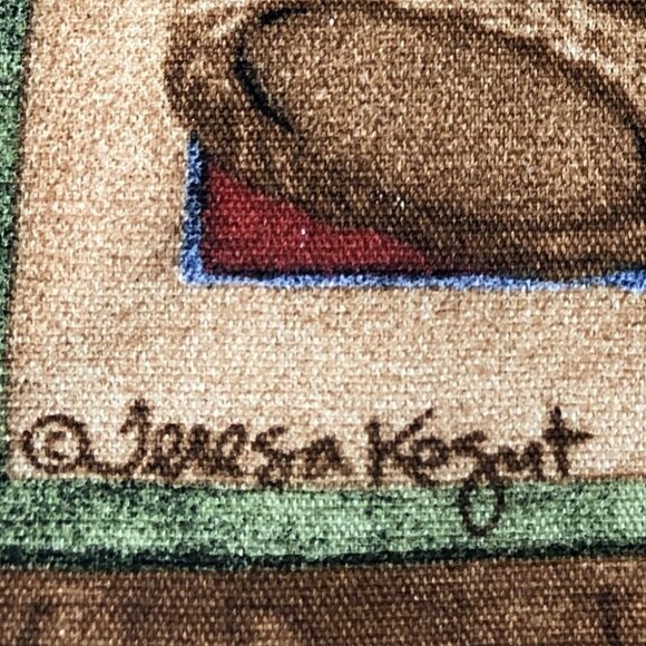 Teresa Kogut Old Friend Teddy Bear Large Canvas Tote Reusable Bag NWT - Picture 12 of 13